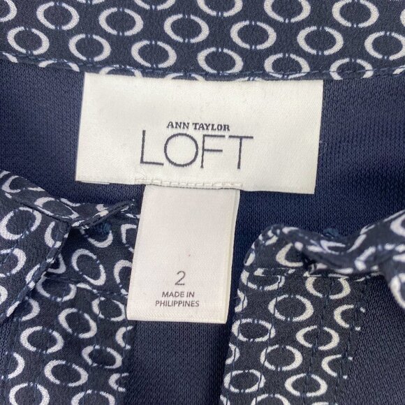 Ann Taylor LOFT Women's Dress Navy Blue Light Weight Shift Dress - Picture 10 of 12